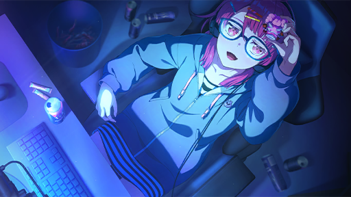 Heart Ablaze in Blue — Yuno Sengoku support card artwork